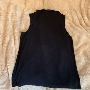 Black sleeveless blouse